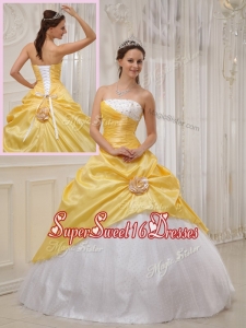 Perfect Best Selling Yellow Ball Gown Strapless Quinceanera Dresses