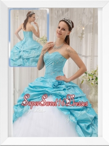 Plus Size Aqua Blue Ball Gown Sweetheart Quinceanera Dresses