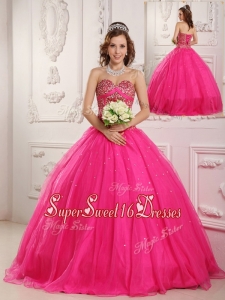 Plus Size Hot Pink A Line Sweetheart Floor Length Quinceanera Dresses