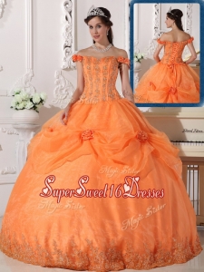 Best Off The Shoulder Sweet 16 Dresses with Appliques and Hand Made Flowers