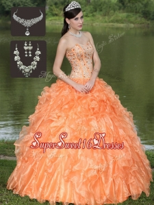 Popular Orange Quinceanera Dresses with Beading and Ruffles Layered