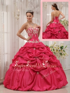 Spring Simple Ball Gown Sweetheart Appliques Quinceanera Dresses