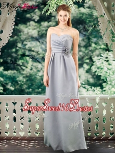 Romantic Empire Sweetheart Dama Dresses with Hand Made Flowers