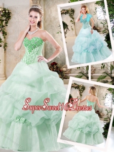 Cute A Line Sweet Sixteen Dresses with Hand Made Flowers