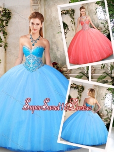 Cute Ball Gown Sweet Sixteen Dresses with Beading