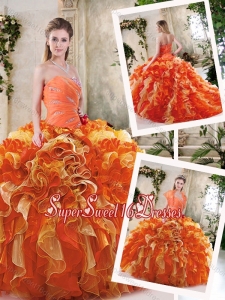 Cute Multi Color Sweet Sixteen Dresses with Beading and Ruffles