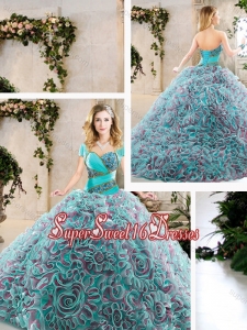 Modest Brush Train Sweet Sixteen Dresses with Beading and Ruffles