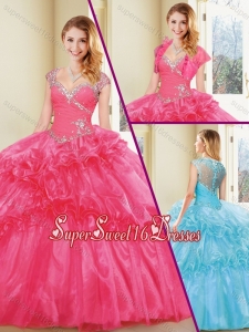 New Arrivals Straps Sweet Sixteen Dresses with Beading and Ruffles