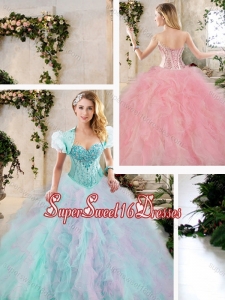 Perfect Multi Color Sweet Sixteen Dresses with Beading and Ruffles