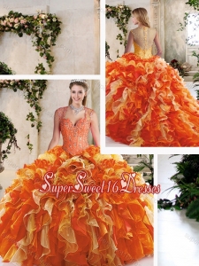 Classical Straps Sweet 16 Dresses with Beading and Ruffles