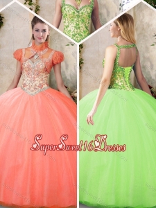 Perfect Straps Sweet 16 Dresses with Beading and Appliques