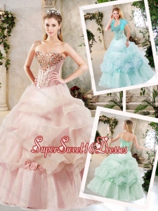 Elegant A Line Sweet Sixteen Dresses with Beading and Pick Ups