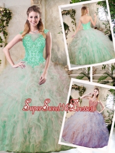 Elegant Sweetheart Sweet Sixteen Dresses with Appliques and Ruffles