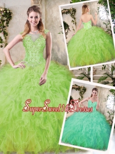Simple Sweetheart Sweet 16 Dresses with Appliques and Ruffles