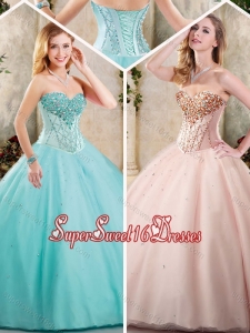 Simple Sweetheart Sweet Sixteen Dresses with Beading