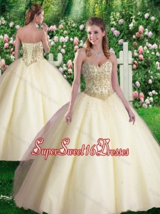 Cheap Ball Gown Sweetheart Quinceanera Dresses in Champagne