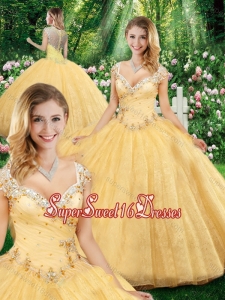 Latest Ball Gown Straps Quinceanera Dresses with Beading