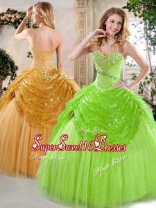 2016 New Arrivals Sweetheart Beading and Paillette Quinceanera Gowns