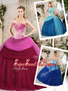 2016 Pretty Ball Gown Beading Quinceanera Dresses for Fall