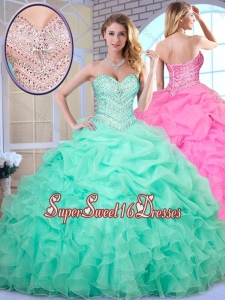 2016 Beautiful Ball Gown Beading and Pick Ups Quinceanera Dresses