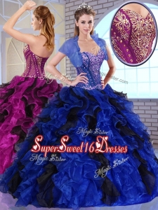 2016 Cheap Ball Gown Appliques and Ruffles Quinceanera Dresses for Fall