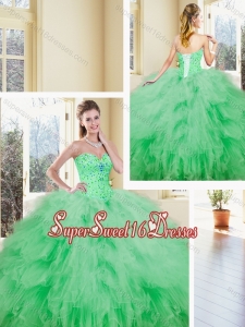 2016 Luxurious Sweetheart Beading and Ruffles Quinceanera Dresses