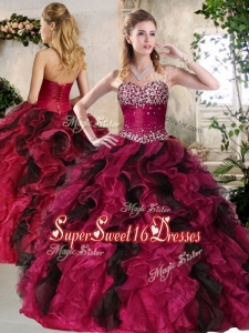 2016 Most Popular Sweetheart Multi Color Sweet 16 Gowns with Beading and Ruffles