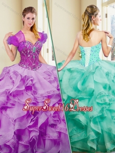 Cheap Ball Gown Sweet 16 Gowns with Appliques and Ruffles
