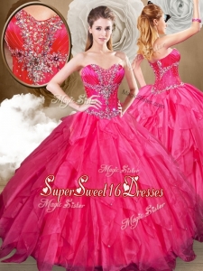 Cheap Sweetheart Ball Gown Sweet 16 Dresses with Beading and Ruffles