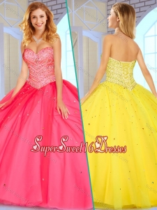 Cheap Sweetheart Ball Gown Sweet 16 Gowns with Beading