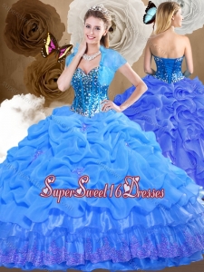 2016 Romantic Sweetheart Quinceanera Dresses with Beading and Pick Ups