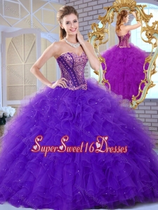 2016 Affordable Sweetheart Ruffles and Appliques Sweet 16 Dresses