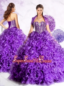 2016 New Style Sweetheart Quinceanera Gowns with Beading and Ruffles