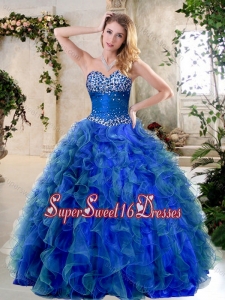 2016 Simple A Line Sweetheart Quinceanera Gowns with Beading and Ruffles