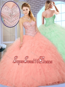 2016 Wonderful Ball Gown Simple Sweet Sixteen Dresses with Beading and Ruffles