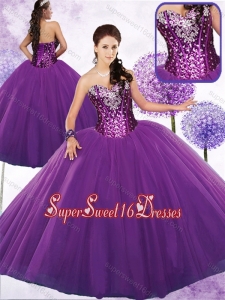 2016 Discount Ball Gown Simple Sweet Sixteen Dresses with Beading and Sequins