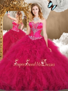 2016 Inexpensive Sweetheart Ball Gown Quinceanera Gowns with Ruffles