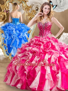 Discount Beading and Ruffles Sweet 16 Dresses in Multi Color fot 2016