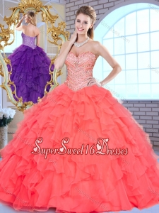 2016 Beautiful Ball Gown Beading and Ruffles Quinceanera Gowns
