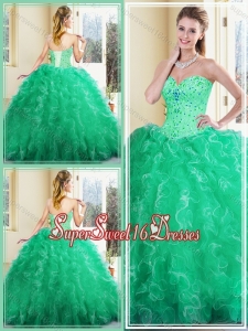 2016 Beautiful Sweetheart Ball Gown Quinceanera Dresses with Ruffles
