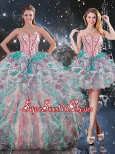 Best Ball Gown Sweetheart Detachable Quinceanera Dresses with Ruffles