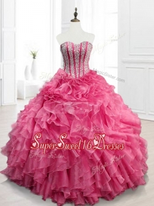 2016 Sweetheart In Stock Quinceanera Gowns with Beading and Ruffles