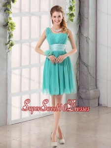 Straps Ruching Sweetheart A Line 2015 Elegant Dama Dress
