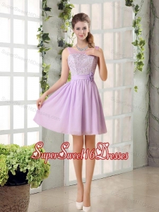 Perfect Dama Dress Ruching with Hand Made Flower in Lilac