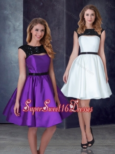 Exclusive A Line Taffeta Dama Dresses with Appliques and Belt