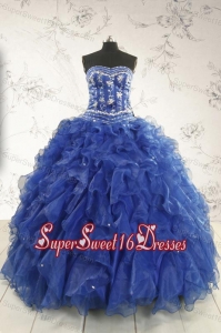 Beautiful Beading and Ruffles Quinceanera Dresses in Royal Blue