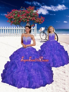 Most Popular Purple Princesita Dress with Appliques and Beading for 2015