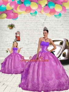 2015 Modern Beading and Embroidery Princesita Dress in Fuchsia
