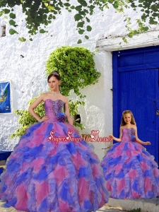 Fashionable Multi-color Princesita Dress with Beading and Ruffles