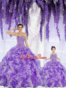 Top Seller Beading and Ruffles Lavender Princesita Dress for 2015
